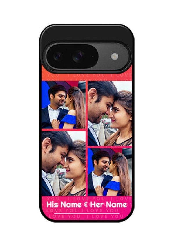 Google Pixel 9 5G Custom Glass Phone Case - I Love You Pink Design