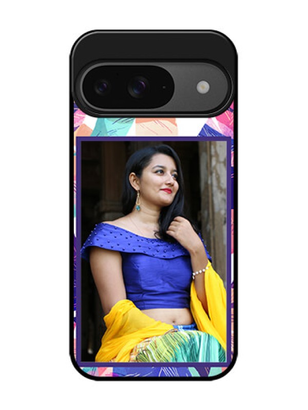 Custom Google Pixel 9 5G Custom Glass Phone Case - Abstract Floral Design