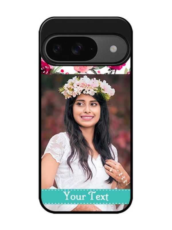 Custom Google Pixel 9 5G Custom Glass Phone Case - Water Colors Floral Design