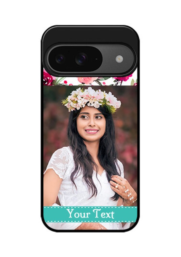 Google Pixel 9 5G Custom Glass Phone Case - Water Colors Floral Design