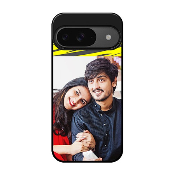 Google Pixel 9 5G Custom Glass Phone Case - Yellow Abstract Design
