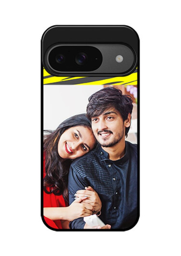 Google Pixel 9 5G Custom Glass Phone Case - Yellow Abstract Design