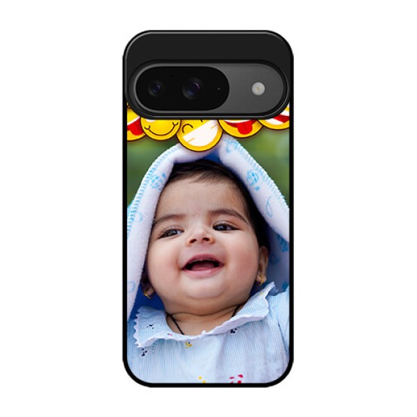 Google Pixel 9 5G Custom Glass Phone Case - With Smiley Emoji Design
