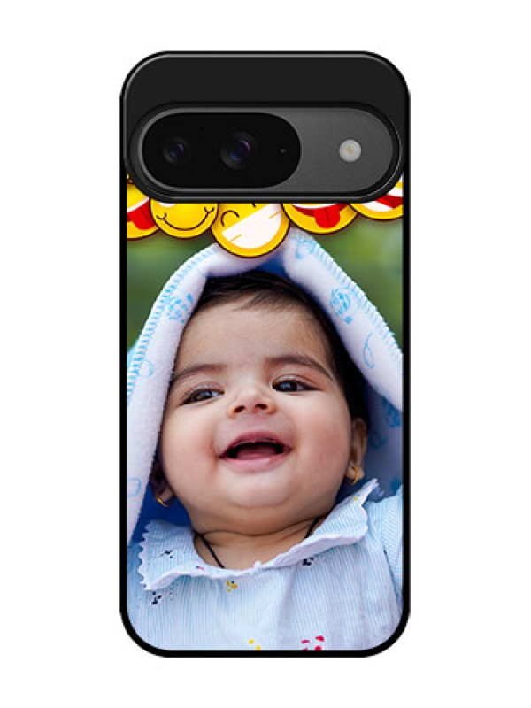 Custom Google Pixel 9 5G Custom Glass Phone Case - With Smiley Emoji Design