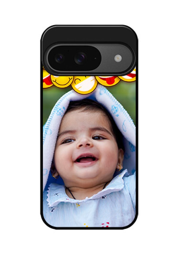 Google Pixel 9 5G Custom Glass Phone Case - With Smiley Emoji Design