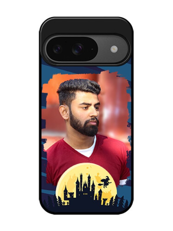 Custom Google Pixel 9 5G Custom Glass Phone Case - Halloween Witch Design