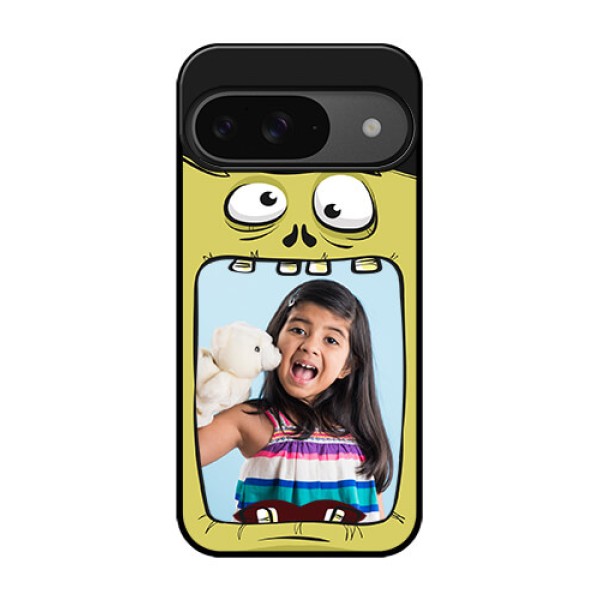 Google Pixel 9 5G Custom Glass Phone Case - Cartoon Monster Back Case Design