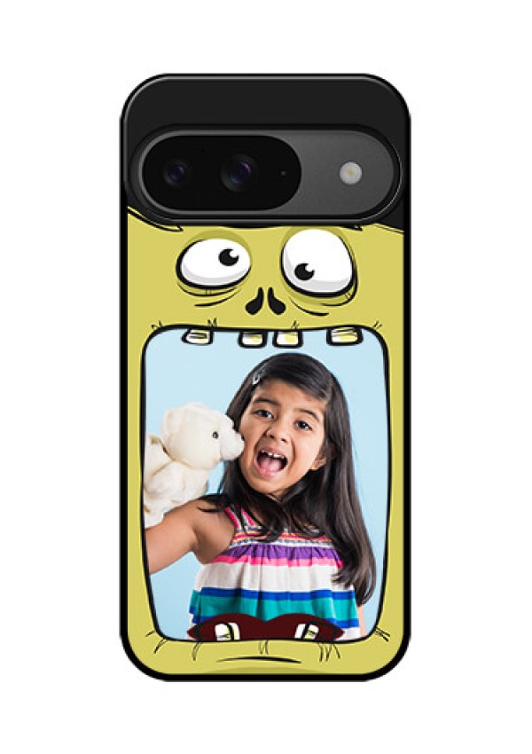 Google Pixel 9 5G Custom Glass Phone Case - Cartoon Monster Back Case Design