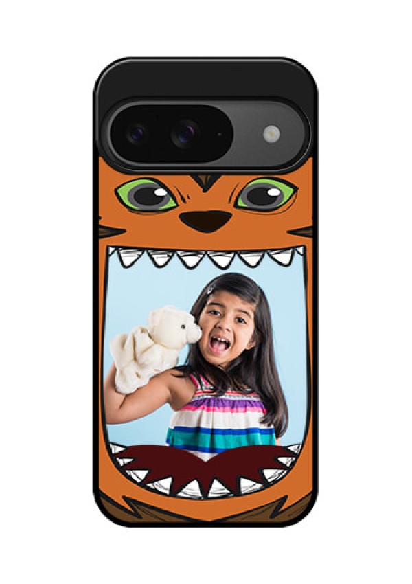 Google Pixel 9 5G Custom Glass Phone Case - Owl Monster Back Case Design