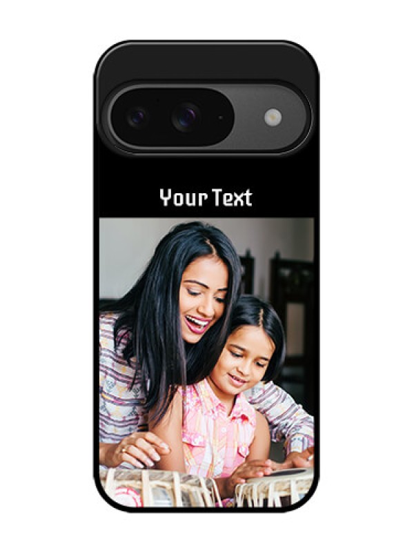 Custom Google Pixel 9 5G Custom Glass Phone Case - Photo With Name Design