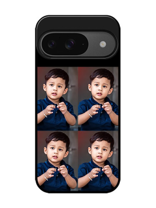 Custom Google Pixel 9 5G Custom Glass Phone Case - 4 Image Holder Design