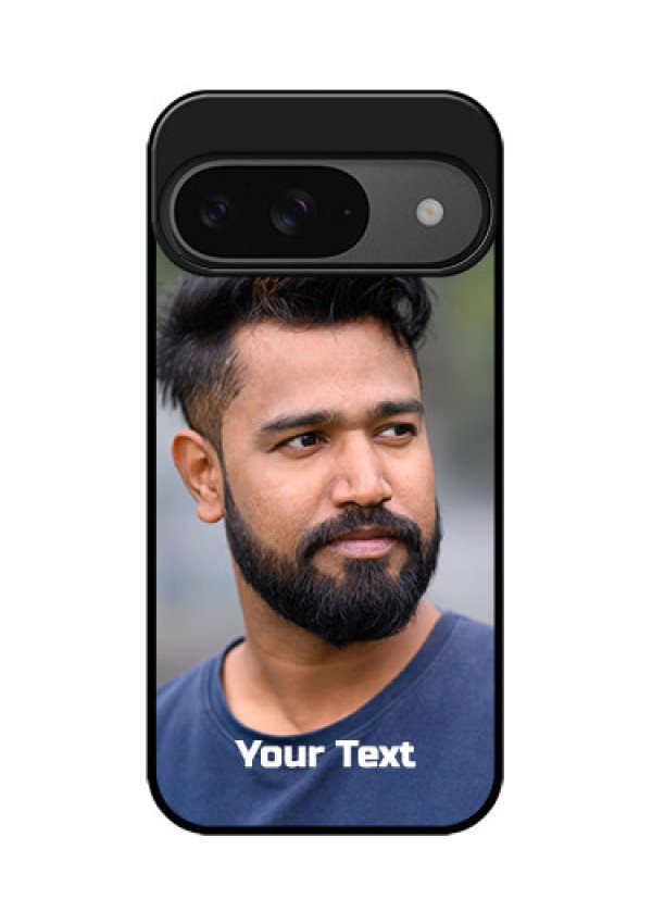 Google Pixel 9 5G Custom Glass Phone Case - Photo With Text Design