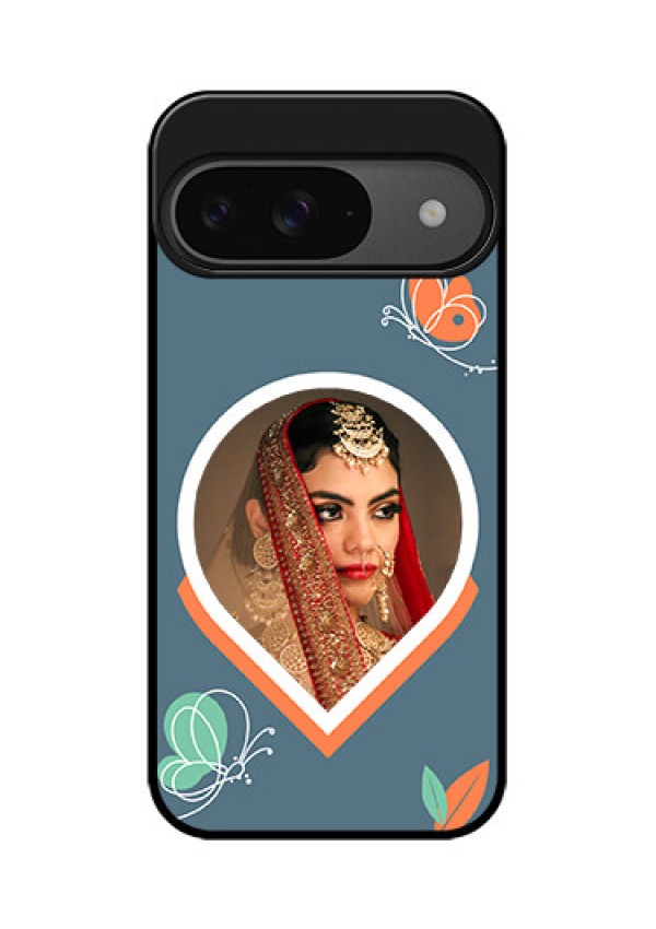Google Pixel 9 5G Custom Glass Phone Case - Droplet Butterflies Design