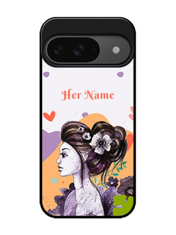 Custom Google Pixel 9 5G Custom Glass Phone Case - Woman And Nature Design