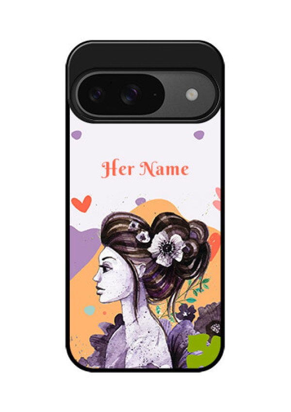 Google Pixel 9 5G Custom Glass Phone Case - Woman And Nature Design