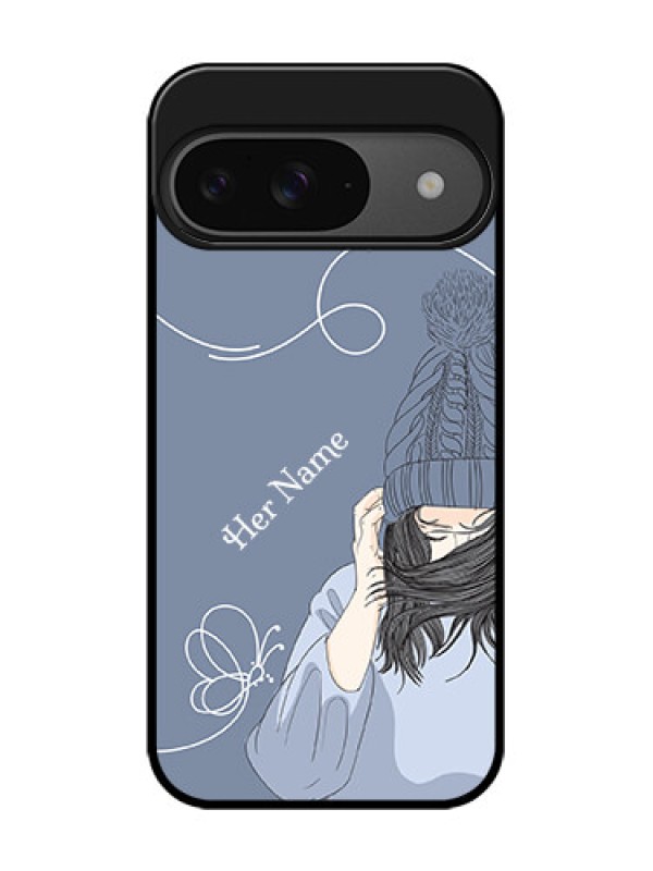 Custom Google Pixel 9 5G Custom Glass Phone Case - Girl In Winter Outfit Design