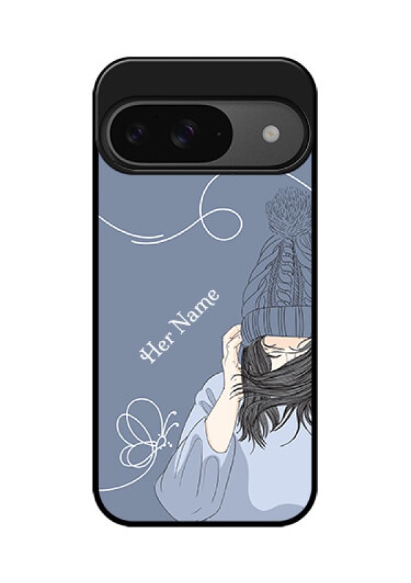 Google Pixel 9 5G Custom Glass Phone Case - Girl In Winter Outfit Design