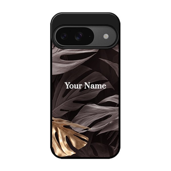 Google Pixel 9 5G Custom Glass Phone Case - Wild Leaves Digital Paint Design