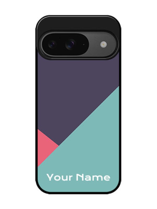 Custom Google Pixel 9 5G Custom Glass Phone Case - Tri Color Abstract Design