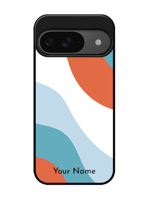 Custom Google Pixel 9 5G Custom Glass Phone Case - Coloured Waves Design