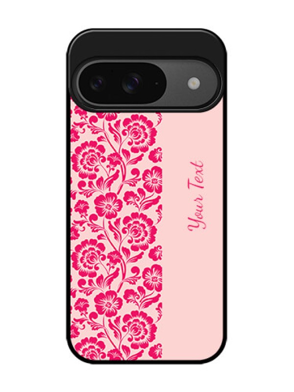 Custom Google Pixel 9 5G Custom Glass Phone Case - Attractive Floral Pattern Design