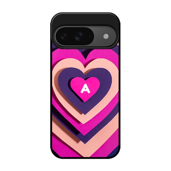 Google Pixel 9 5G Custom Glass Phone Case - Cute Heart Pattern Design