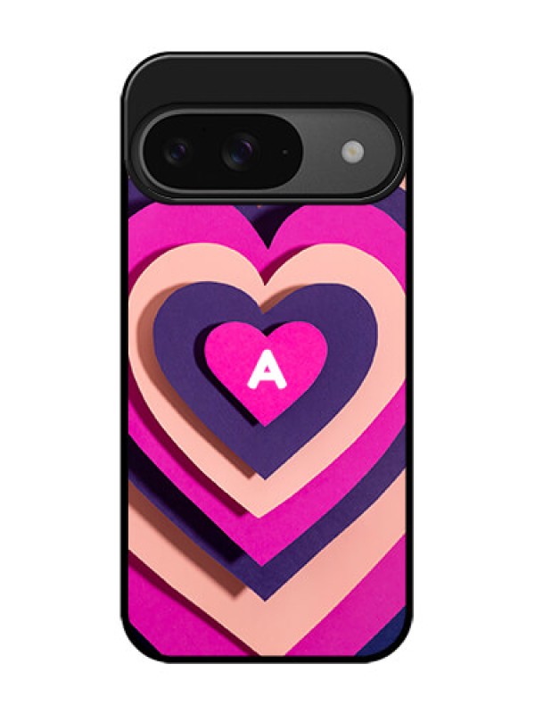 Custom Google Pixel 9 5G Custom Glass Phone Case - Cute Heart Pattern Design