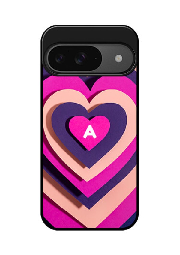 Google Pixel 9 5G Custom Glass Phone Case - Cute Heart Pattern Design