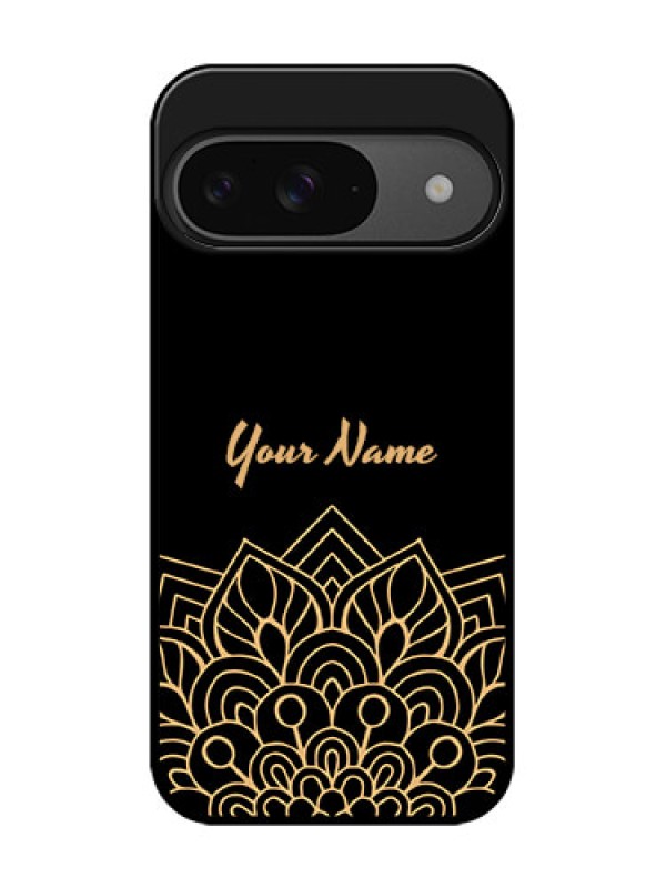 Custom Google Pixel 9 5G Custom Glass Phone Case - Golden Mandala Design