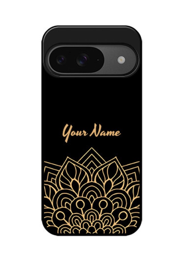 Google Pixel 9 5G Custom Glass Phone Case - Golden Mandala Design