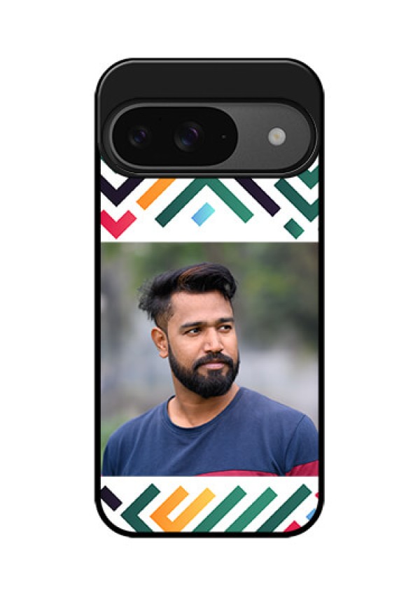 Google Pixel 9 5G Custom Glass Phone Case - Colorful Maze Pattern Design