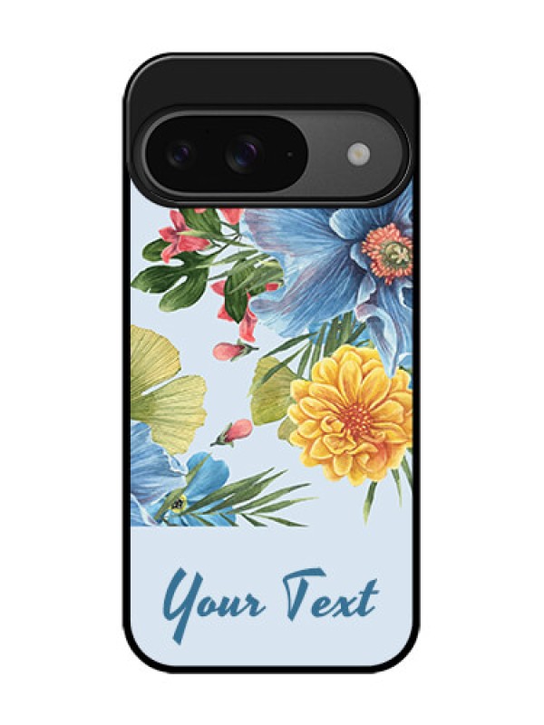 Custom Google Pixel 9 5G Custom Glass Phone Case - Stunning Watercolored Flowers Painting Design