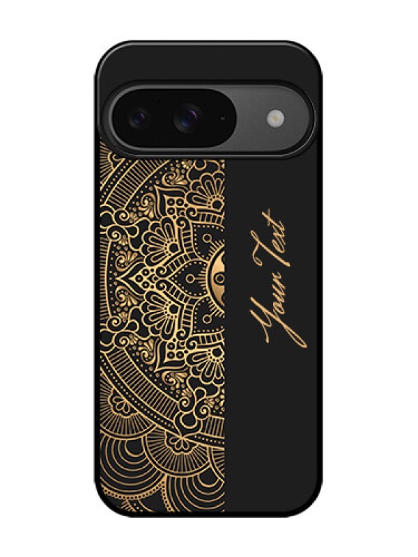 Custom Google Pixel 9 5G Custom Glass Phone Case - Mandala Art With Custom Text Design