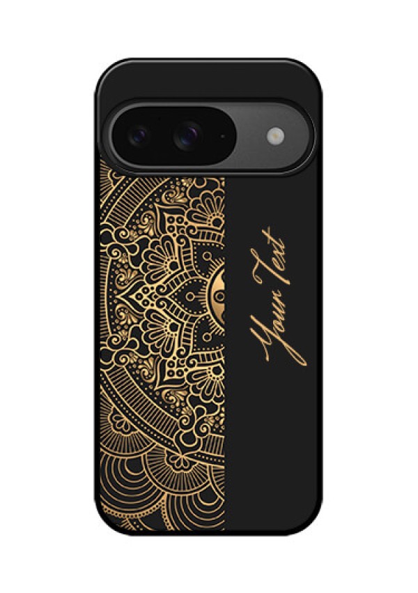 Google Pixel 9 5G Custom Glass Phone Case - Mandala Art With Custom Text Design