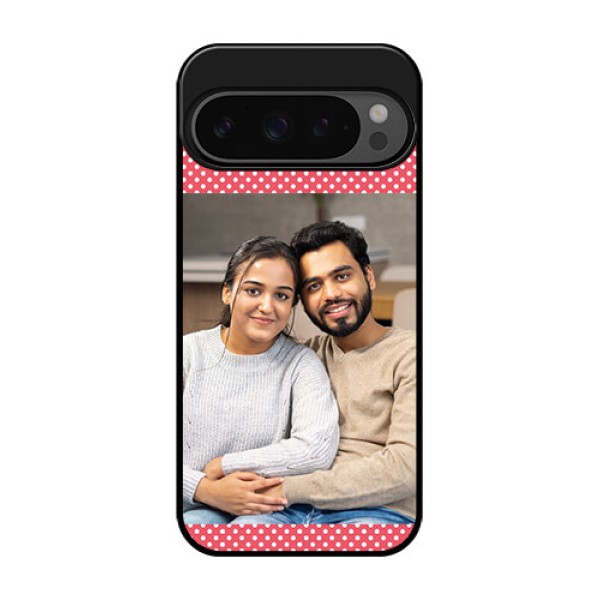 Google Pixel 9 Pro 5G Custom Glass Phone Case - White Dotted Design