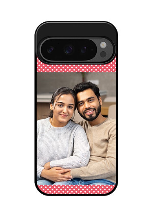 Google Pixel 9 Pro 5G Custom Glass Phone Case - White Dotted Design