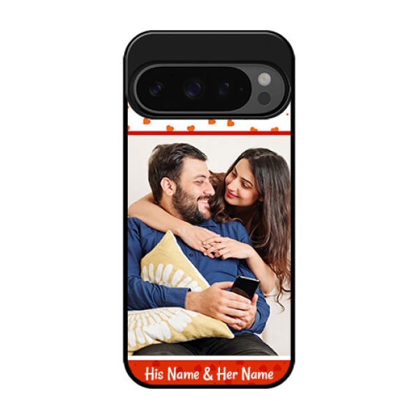 Google Pixel 9 Pro 5G Custom Glass Phone Case - Orange Love Symbol Design