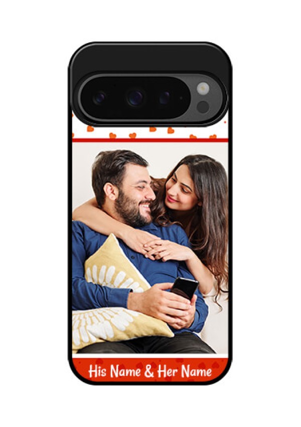 Google Pixel 9 Pro 5G Custom Glass Phone Case - Orange Love Symbol Design