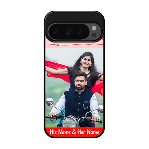 Google Pixel 9 Pro 5G Custom Glass Phone Case - Red Pattern Case Design