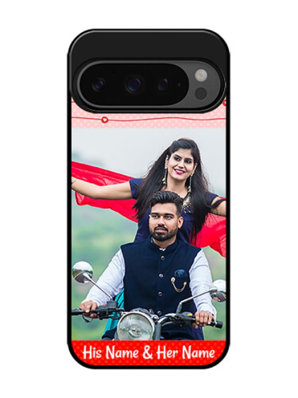 Custom Google Pixel 9 Pro 5G Custom Glass Phone Case - Red Pattern Case Design