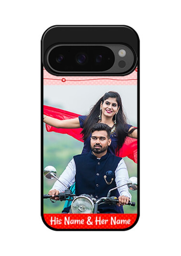 Google Pixel 9 Pro 5G Custom Glass Phone Case - Red Pattern Case Design