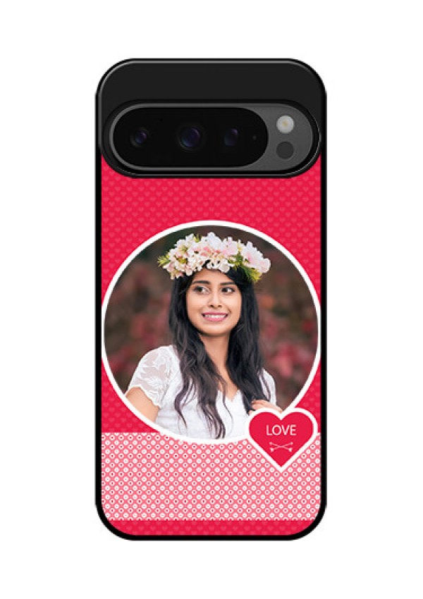 Google Pixel 9 Pro 5G Custom Glass Phone Case - Pink Color Pattern Design