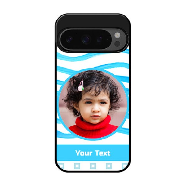 Google Pixel 9 Pro 5G Custom Glass Phone Case - Simple Blue Case Design