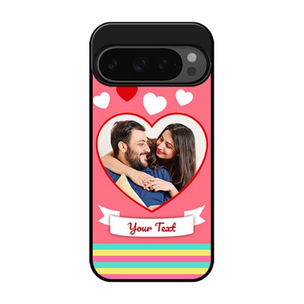 Google Pixel 9 Pro 5G Custom Glass Phone Case - Love Shapes Doodle Design