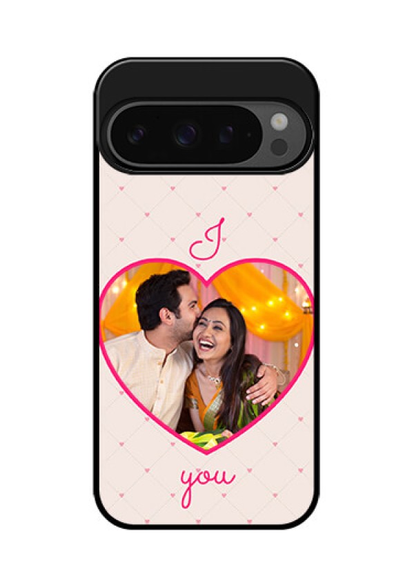 Google Pixel 9 Pro 5G Custom Glass Phone Case - Heart Shape Design
