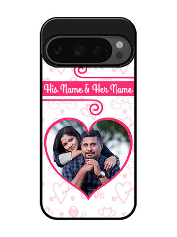 Custom Google Pixel 9 Pro 5G Custom Glass Phone Case - Heart Shape Love Design