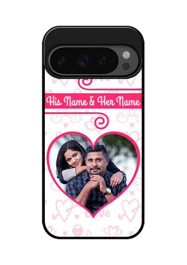 Google Pixel 9 Pro 5G Custom Glass Phone Case - Heart Shape Love Design