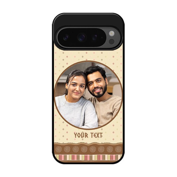 Google Pixel 9 Pro 5G Custom Glass Phone Case - Brown Dotted Mobile Case Design