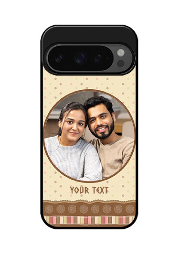 Google Pixel 9 Pro 5G Custom Glass Phone Case - Brown Dotted Mobile Case Design