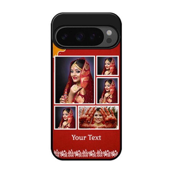 Google Pixel 9 Pro 5G Custom Glass Phone Case - Wedding Pic Upload Design